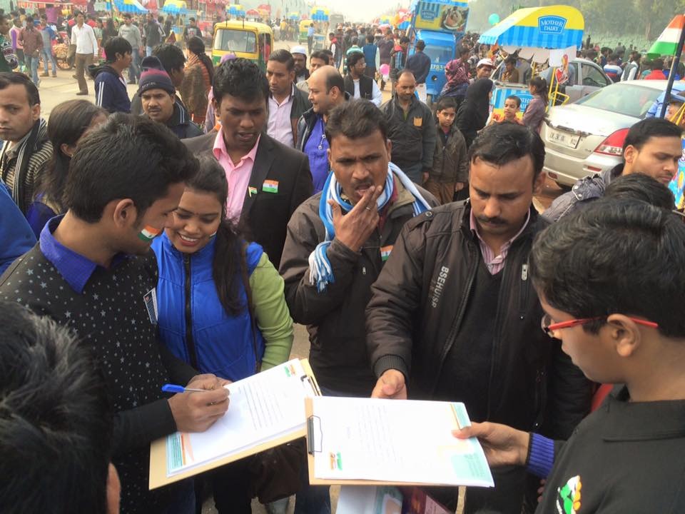 Activists raising awareness on constitutional rights and social justice