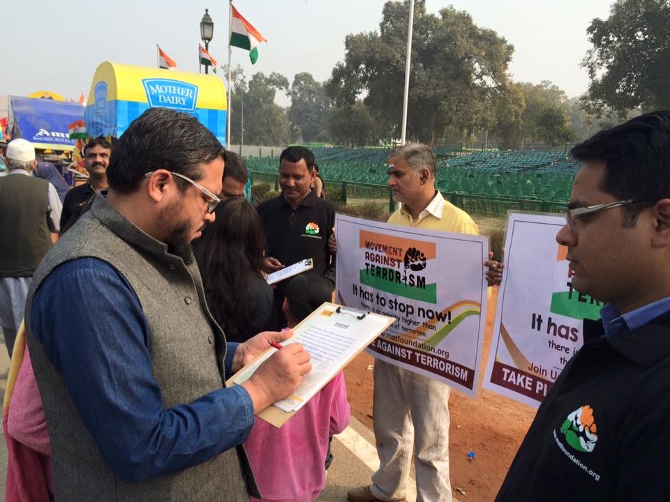 Activists opposing violence and upholding constitutional values