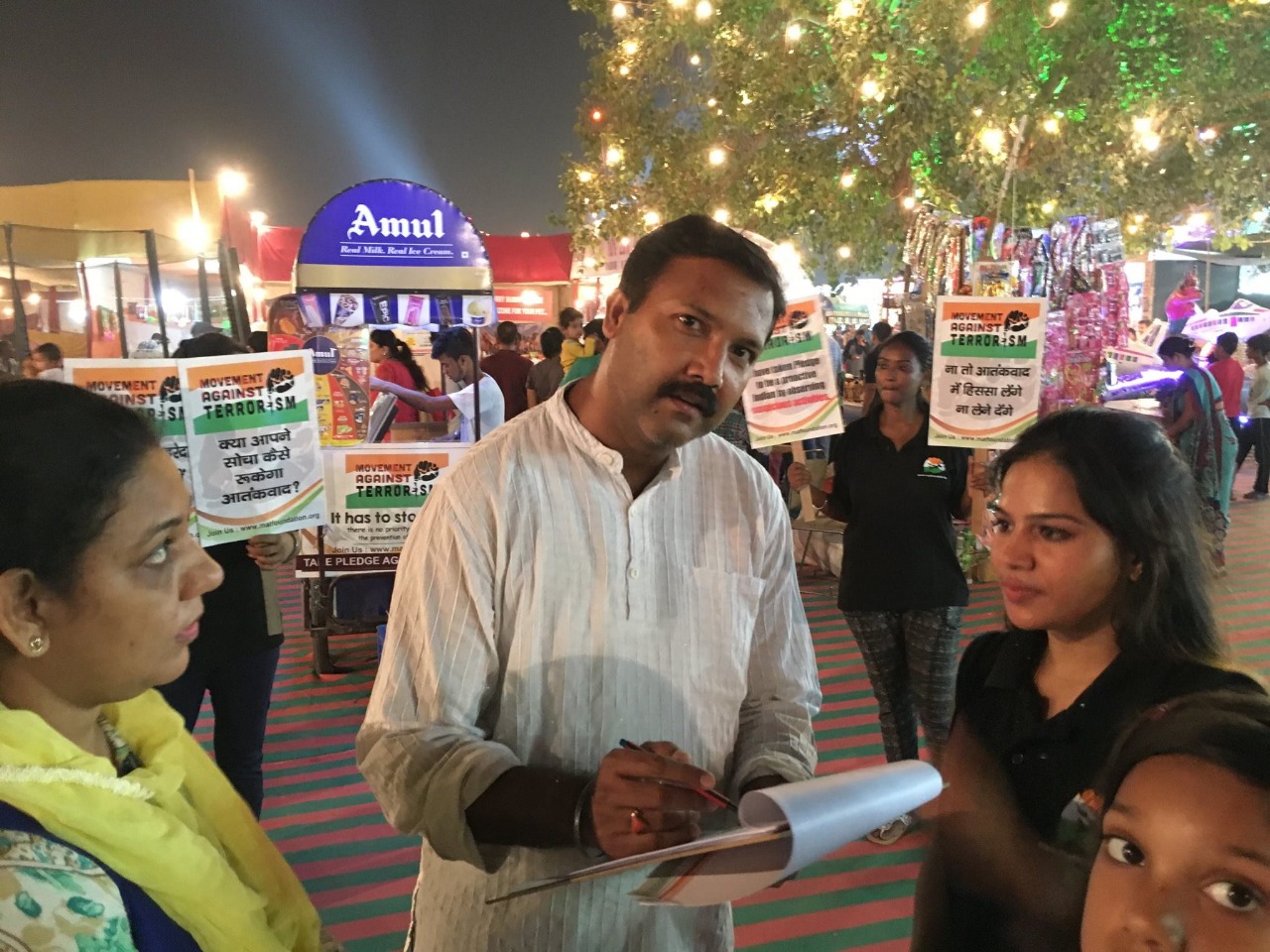 Activists opposing violence and upholding constitutional values